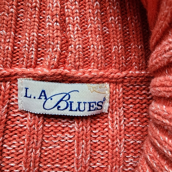 L. A. Blues Cotton Acrylic Orange Cable Knit Normcore Cabincore Sweater ♥️ - Picture 10 of 10